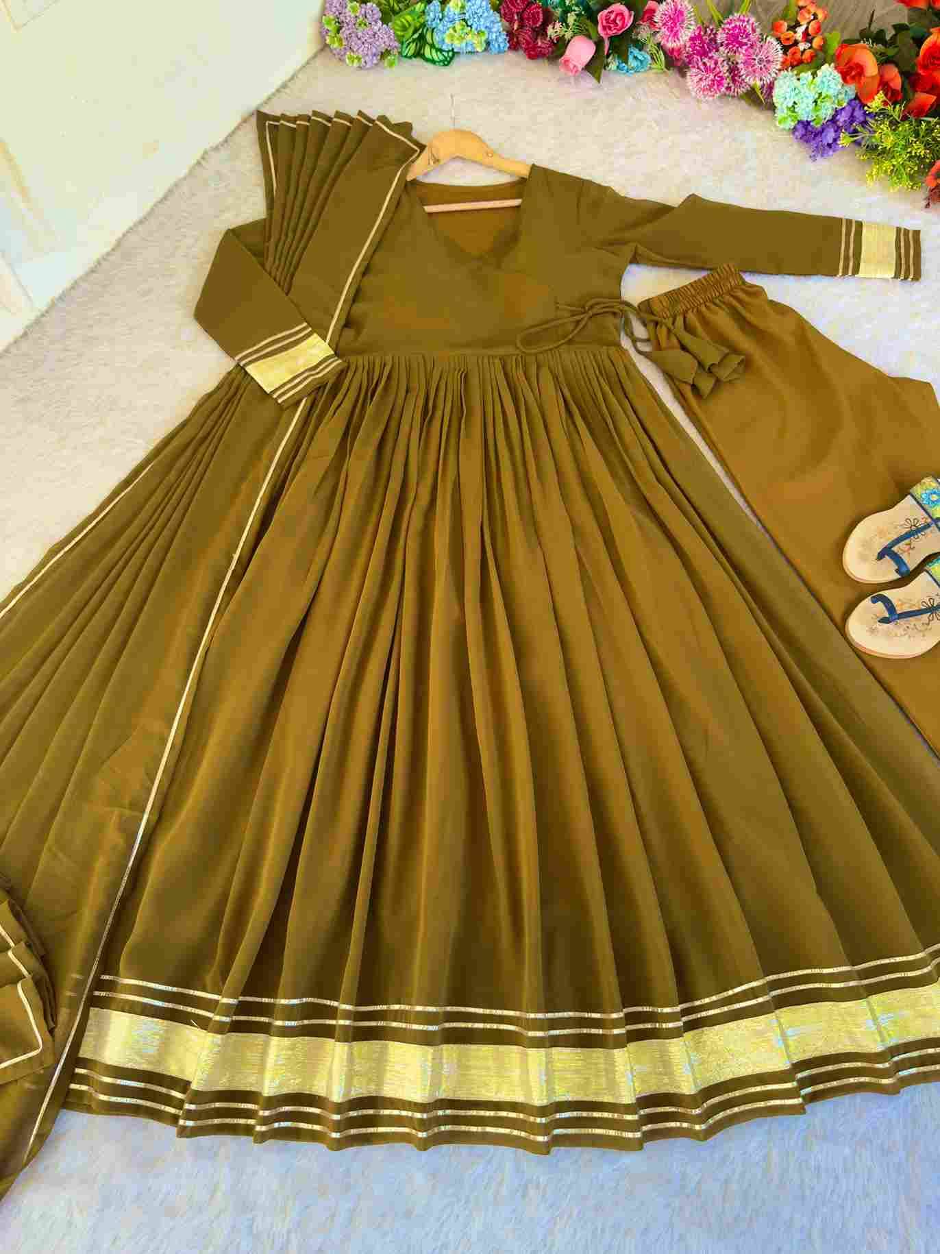 Mb-458 By Fashid Wholesale Designer Beautiful Collection Occasional Wear & Party Wear Faux Georgette Gowns At Wholesale Price