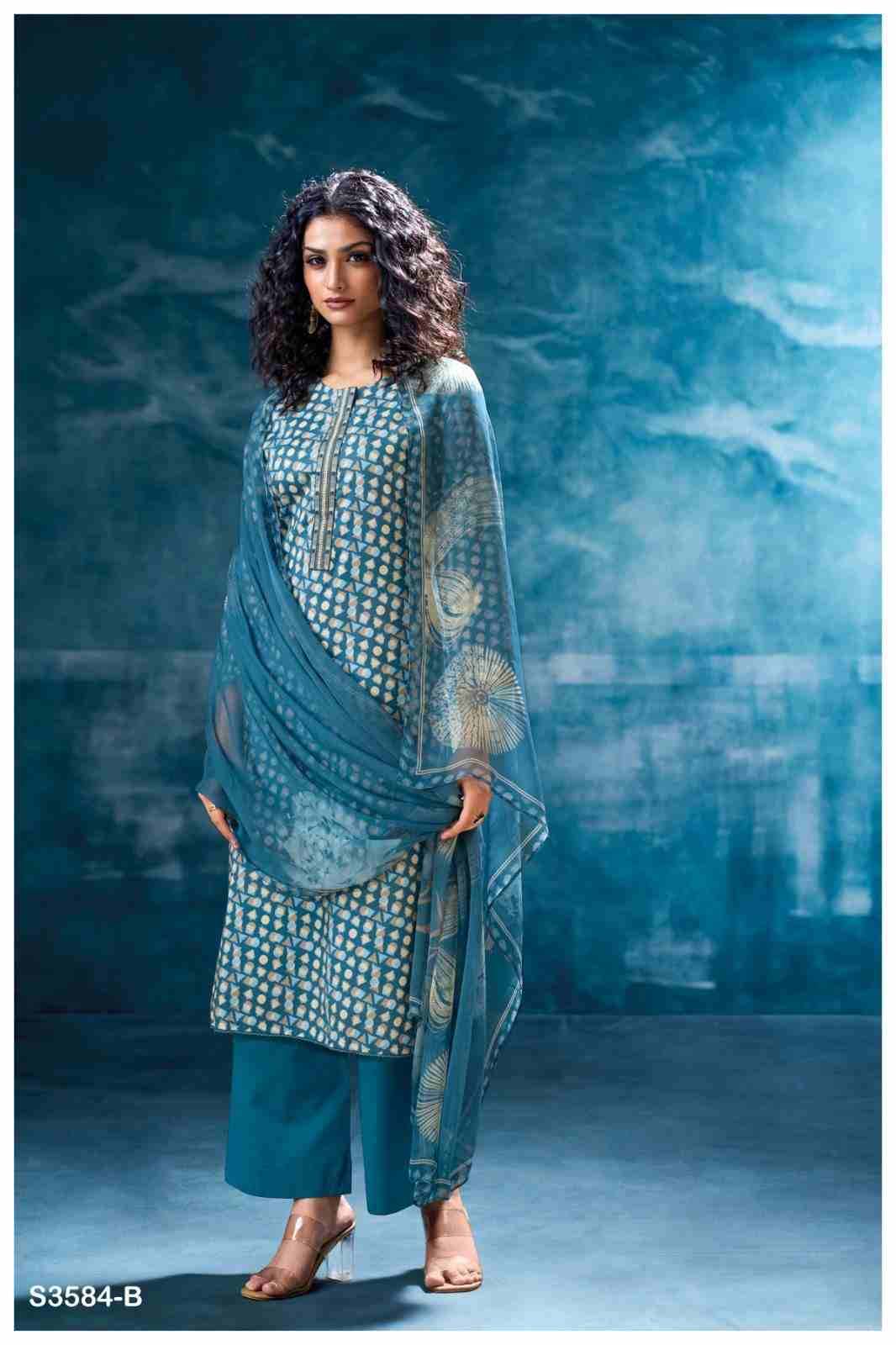 Nivritti-3584 By Ganga Fashion 3584-A To 3584-D Series Beautiful Festive Suits Colorful Stylish Fancy Casual Wear & Ethnic Wear Pure Cotton Dresses At Wholesale Price