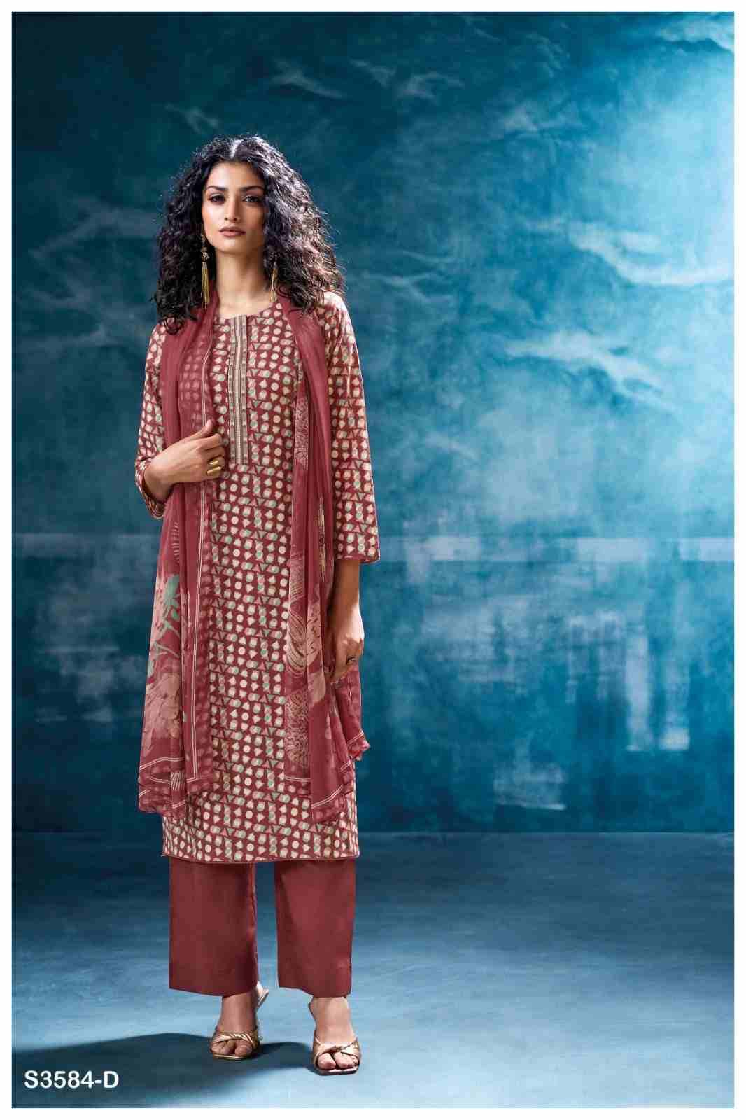 Nivritti-3584 By Ganga Fashion 3584-A To 3584-D Series Beautiful Festive Suits Colorful Stylish Fancy Casual Wear & Ethnic Wear Pure Cotton Dresses At Wholesale Price