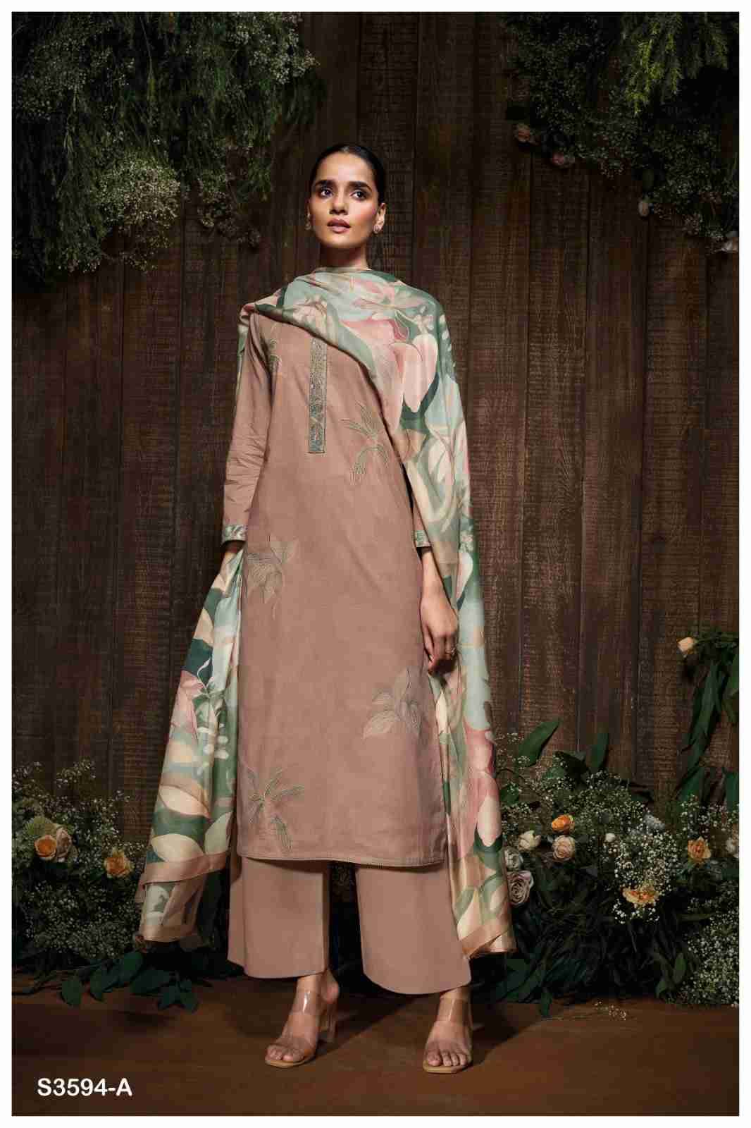 Gitali-3594 By Ganga Fashion 3594-A To 3594-D Series Beautiful Festive Suits Colorful Stylish Fancy Casual Wear & Ethnic Wear Pure Cotton Dresses At Wholesale Price