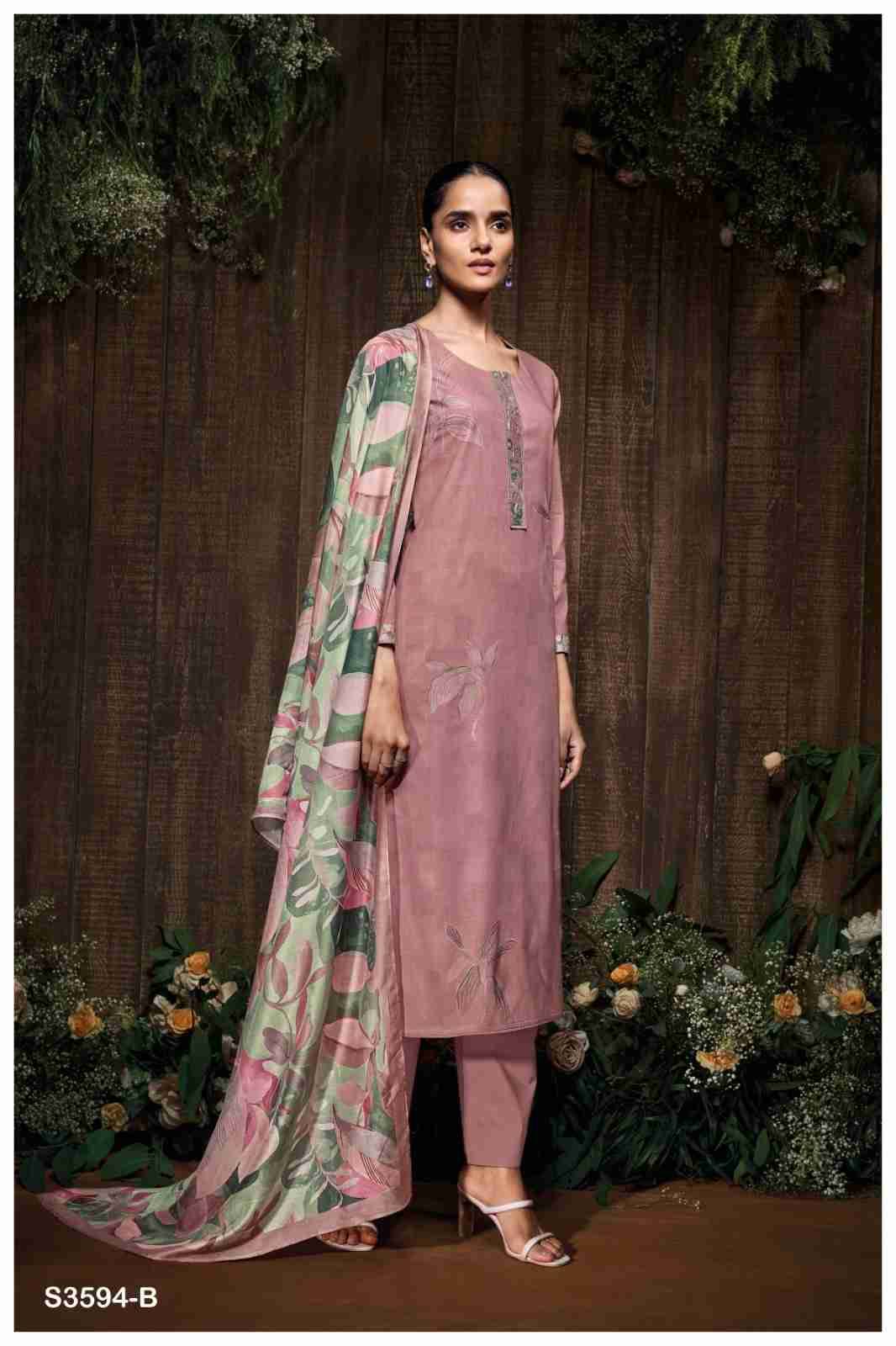 Gitali-3594 By Ganga Fashion 3594-A To 3594-D Series Beautiful Festive Suits Colorful Stylish Fancy Casual Wear & Ethnic Wear Pure Cotton Dresses At Wholesale Price