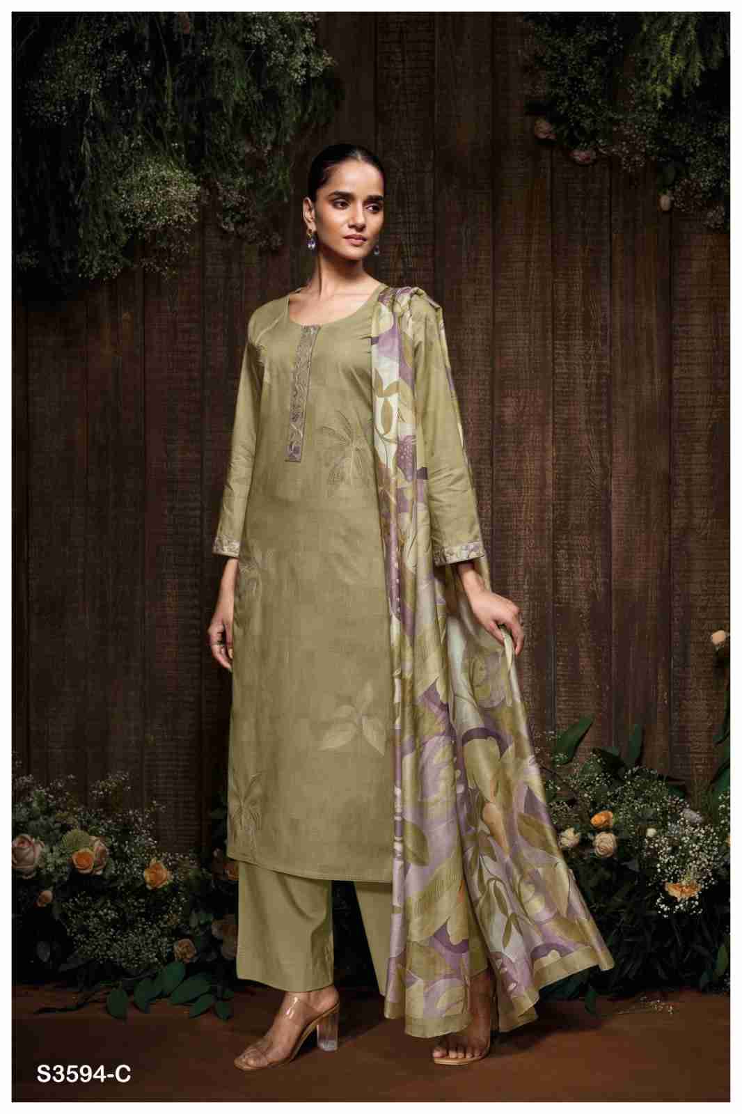 Gitali-3594 By Ganga Fashion 3594-A To 3594-D Series Beautiful Festive Suits Colorful Stylish Fancy Casual Wear & Ethnic Wear Pure Cotton Dresses At Wholesale Price