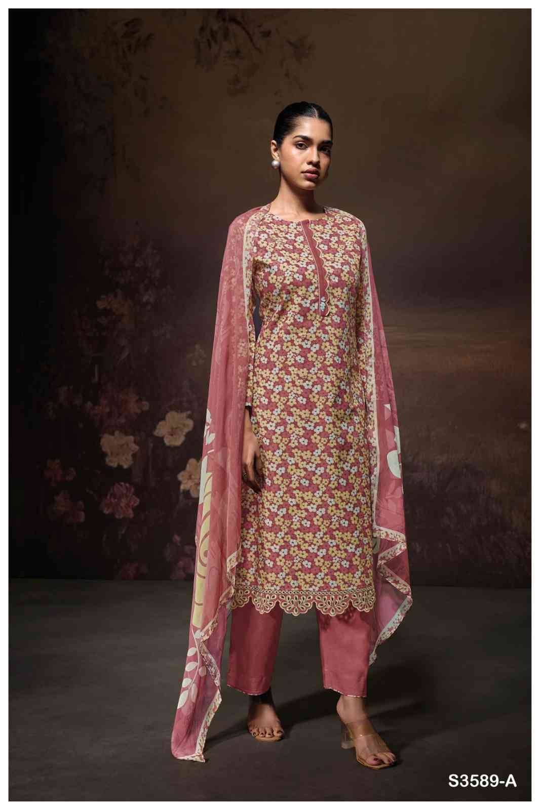 Luraa-3589 By Ganga Fashion 3589-A To 3589-D Series Beautiful Festive Suits Colorful Stylish Fancy Casual Wear & Ethnic Wear Pure Cotton Dresses At Wholesale Price