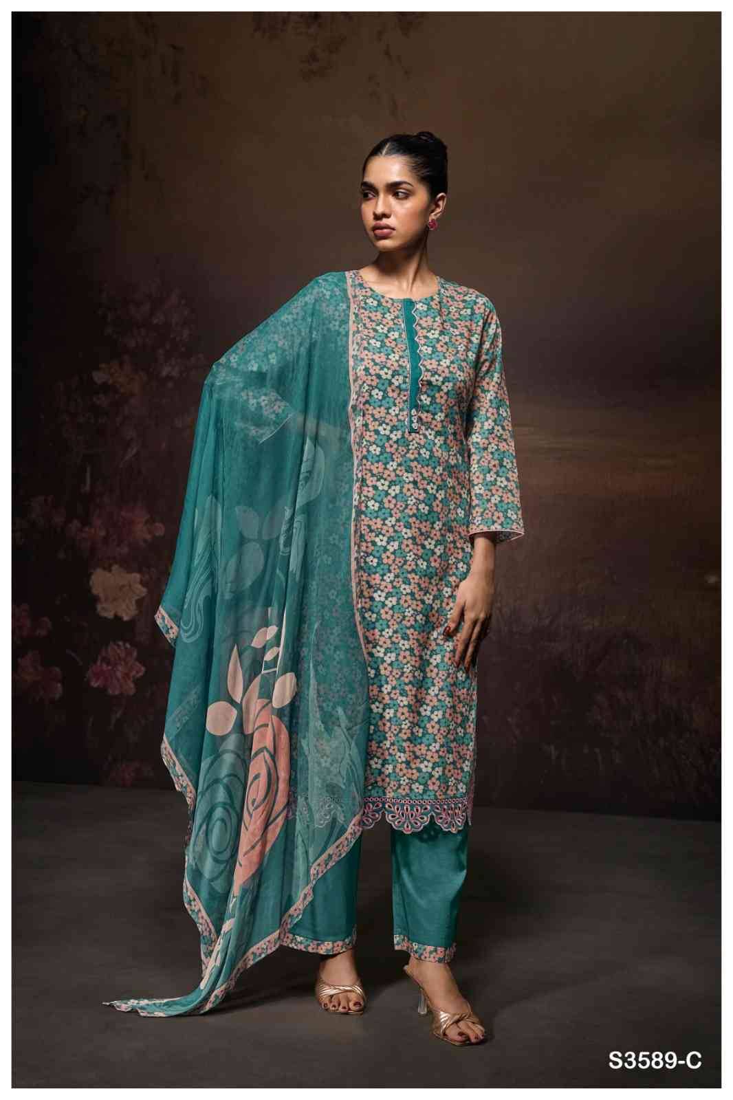 Luraa-3589 By Ganga Fashion 3589-A To 3589-D Series Beautiful Festive Suits Colorful Stylish Fancy Casual Wear & Ethnic Wear Pure Cotton Dresses At Wholesale Price