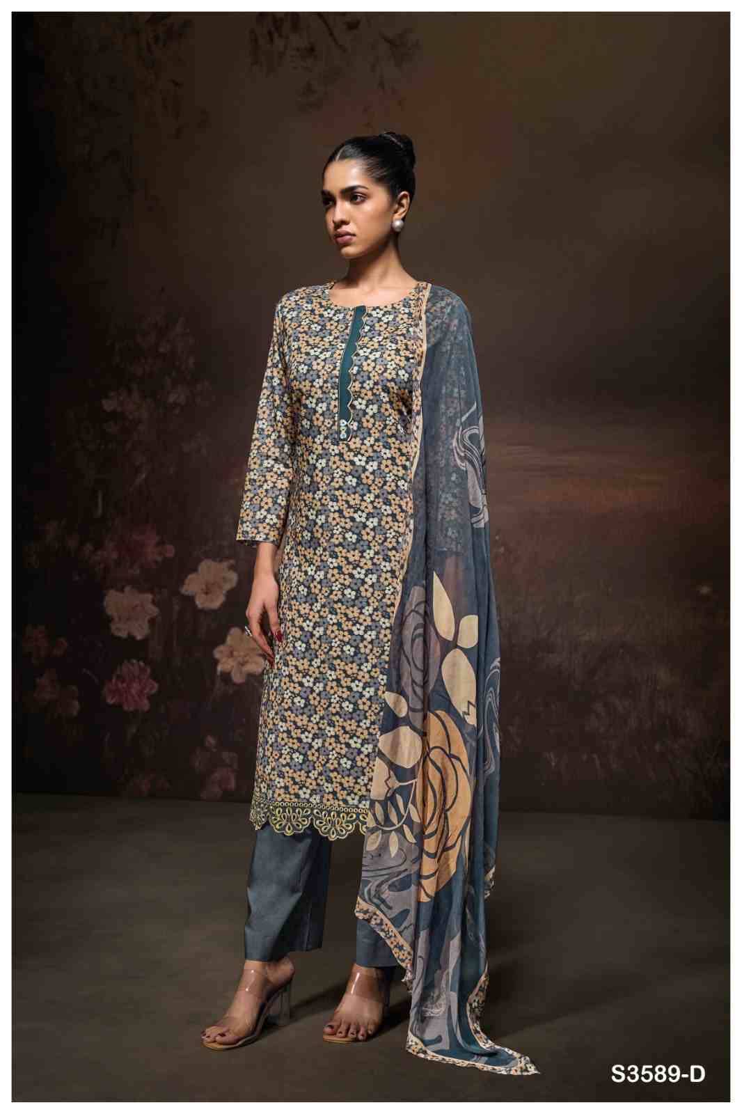 Luraa-3589 By Ganga Fashion 3589-A To 3589-D Series Beautiful Festive Suits Colorful Stylish Fancy Casual Wear & Ethnic Wear Pure Cotton Dresses At Wholesale Price
