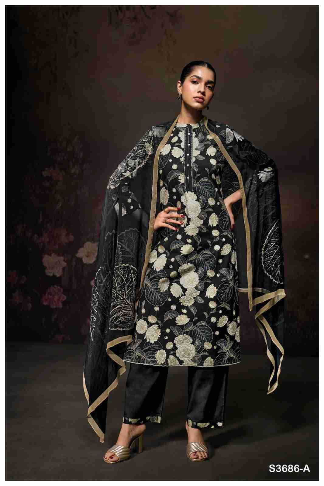 Yugriti-3686 By Ganga Fashion 3686-A To 3686-D Series Beautiful Festive Suits Colorful Stylish Fancy Casual Wear & Ethnic Wear Pure Cotton Dresses At Wholesale Price