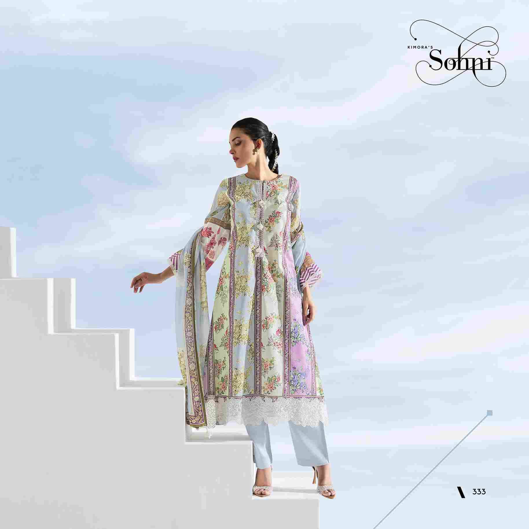 Rhythm By Sohni 331 To 334 Series Beautiful Suits Colorful Stylish Fancy Casual Wear & Ethnic Wear Pure Cotton Lawn Embroidery Dresses At Wholesale Price