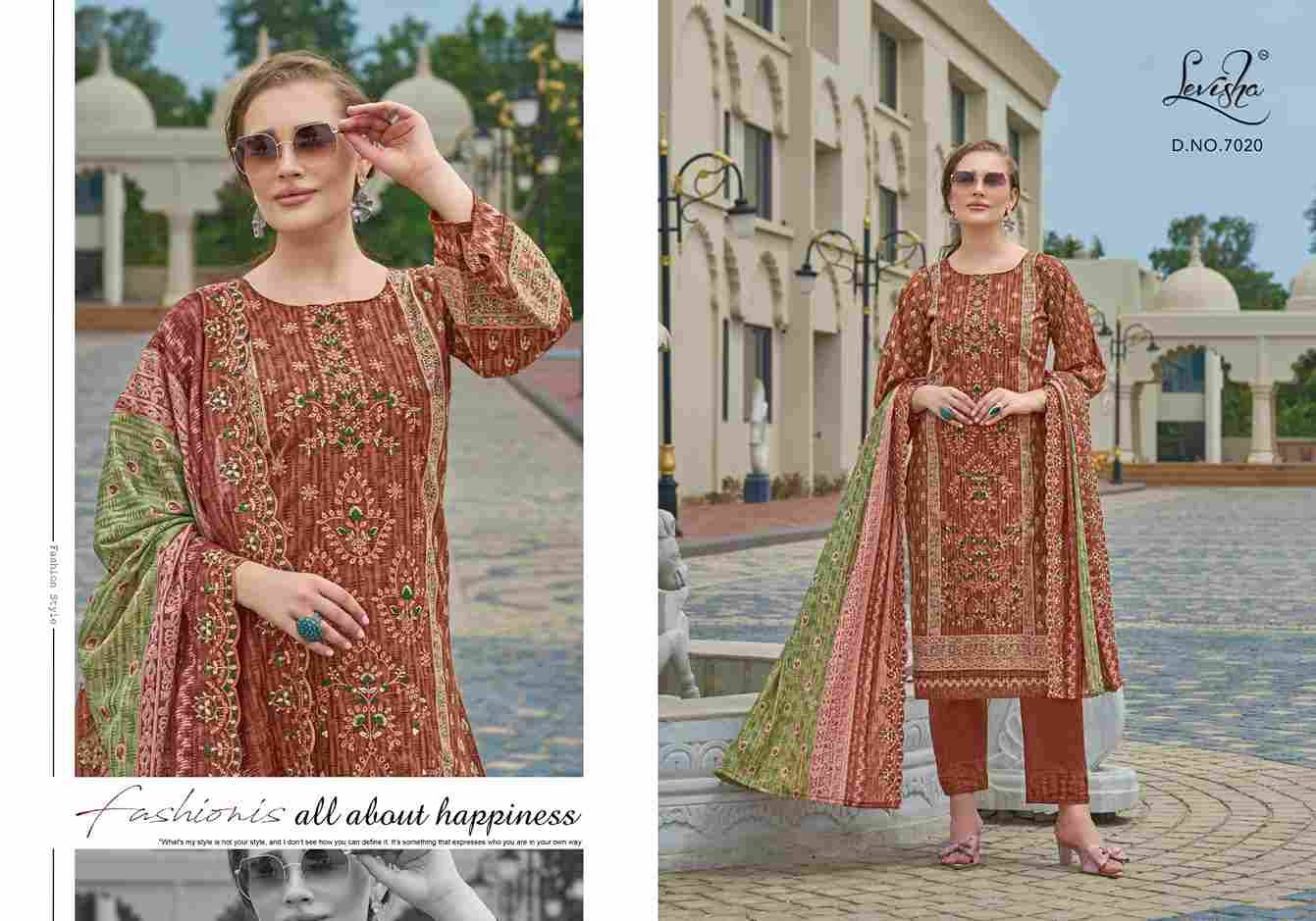 Madhubala Vol-7 By Levisha 7013 To 7020 Series Festive Suits Beautiful Fancy Colorful Stylish Party Wear & Occasional Wear Cambric Lawn Cotton Dresses At Wholesale Price