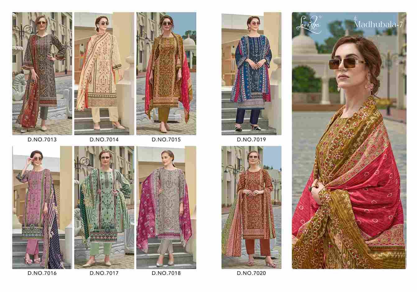Madhubala Vol-7 By Levisha 7013 To 7020 Series Festive Suits Beautiful Fancy Colorful Stylish Party Wear & Occasional Wear Cambric Lawn Cotton Dresses At Wholesale Price