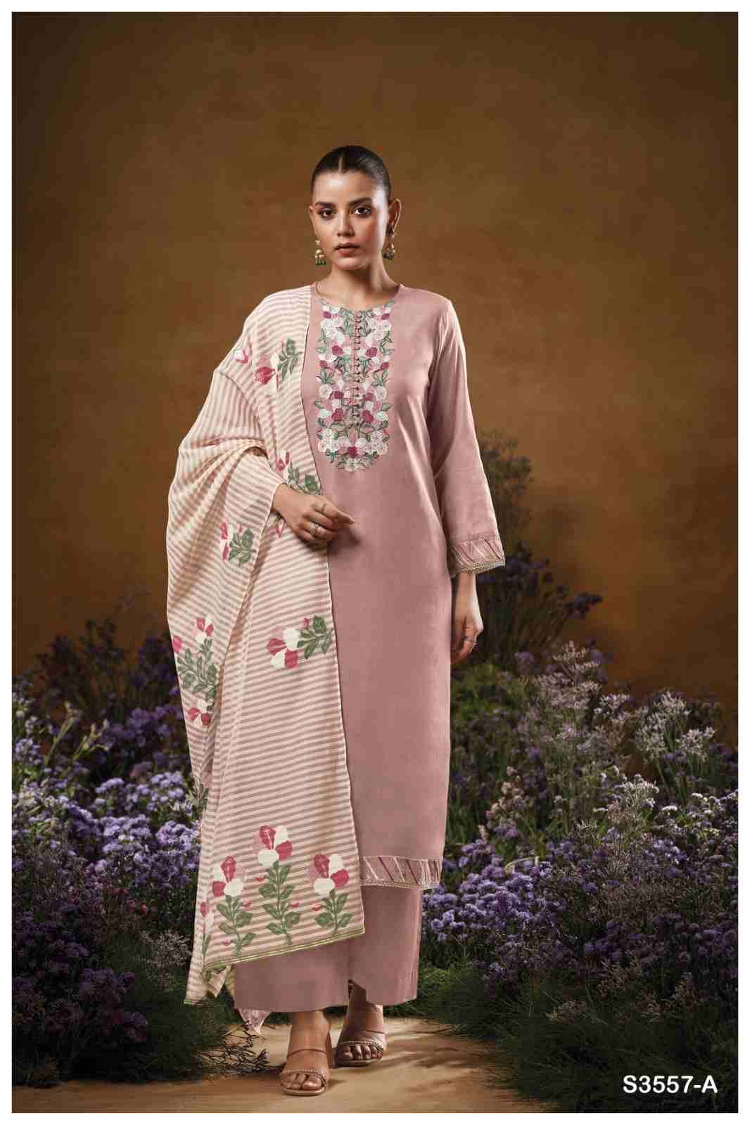 Marsha-3557 By Ganga Fashion 3557-A To 3557-C Series Beautiful Festive Suits Colorful Stylish Fancy Casual Wear & Ethnic Wear Pure Mal Dresses At Wholesale Price
