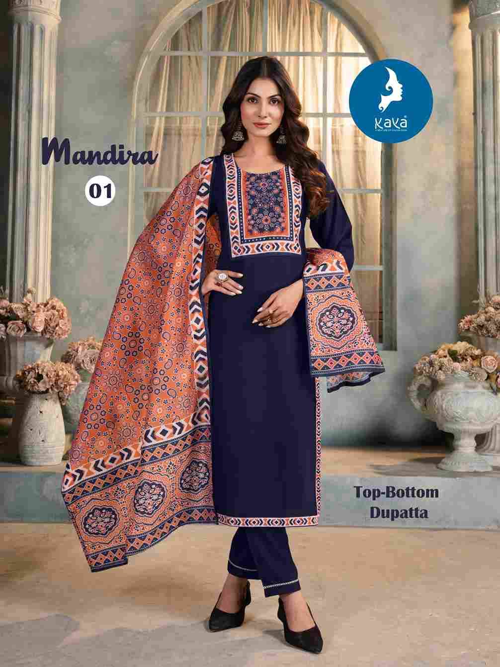 Mandira By Kaya 01 To 06 Series Beautiful Festive Suits Colorful Stylish Fancy Casual Wear & Ethnic Wear Rayon Print Dresses At Wholesale Price