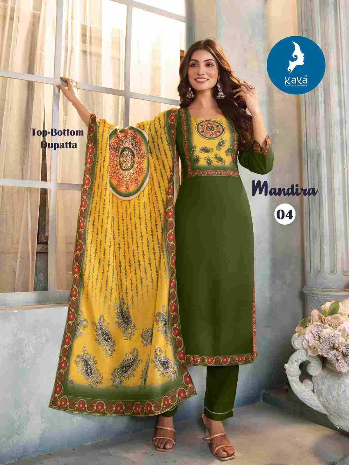 Mandira By Kaya 01 To 06 Series Beautiful Festive Suits Colorful Stylish Fancy Casual Wear & Ethnic Wear Rayon Print Dresses At Wholesale Price