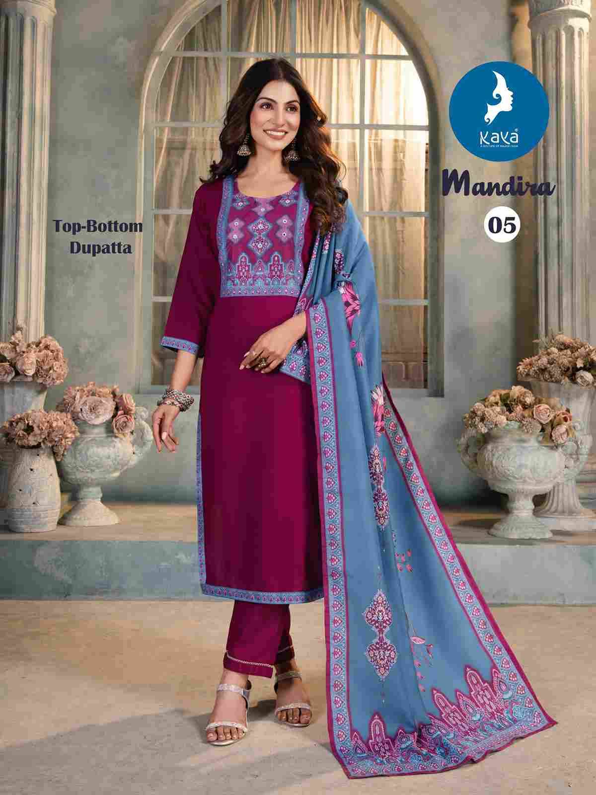 Mandira By Kaya 01 To 06 Series Beautiful Festive Suits Colorful Stylish Fancy Casual Wear & Ethnic Wear Rayon Print Dresses At Wholesale Price