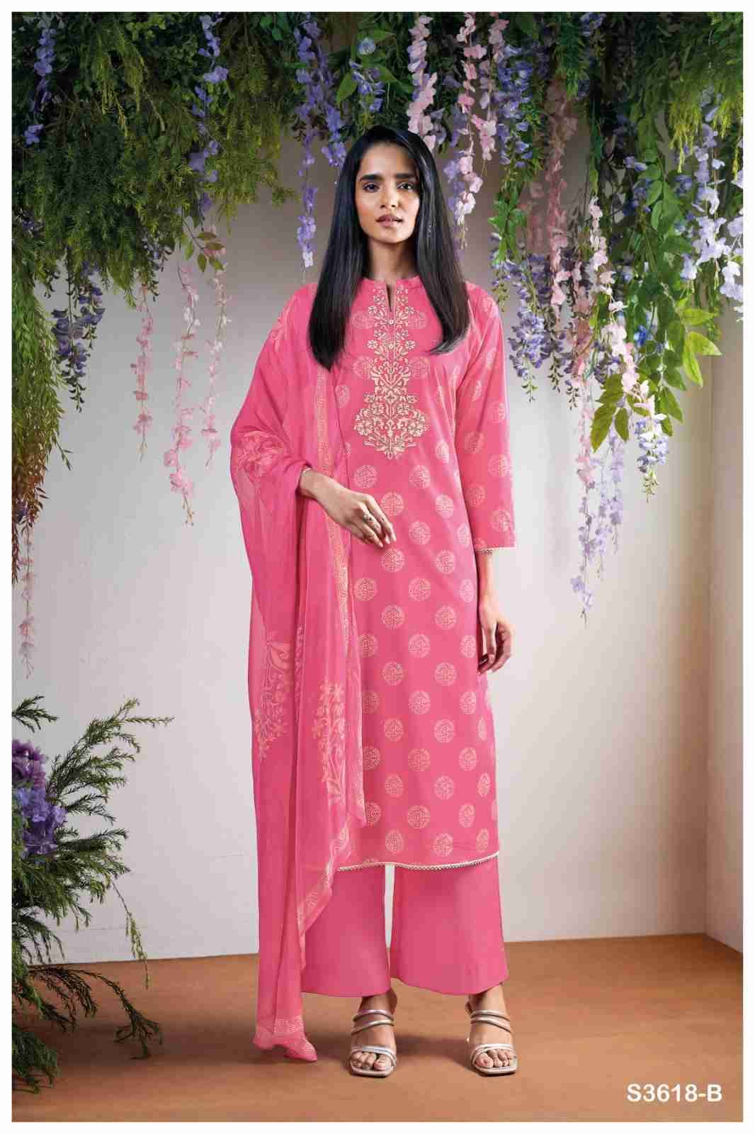Vireya-3618 By Ganga Fashion 3618-A To 3618-D Series Beautiful Festive Suits Colorful Stylish Fancy Casual Wear & Ethnic Wear Pure Cotton Dresses At Wholesale Price