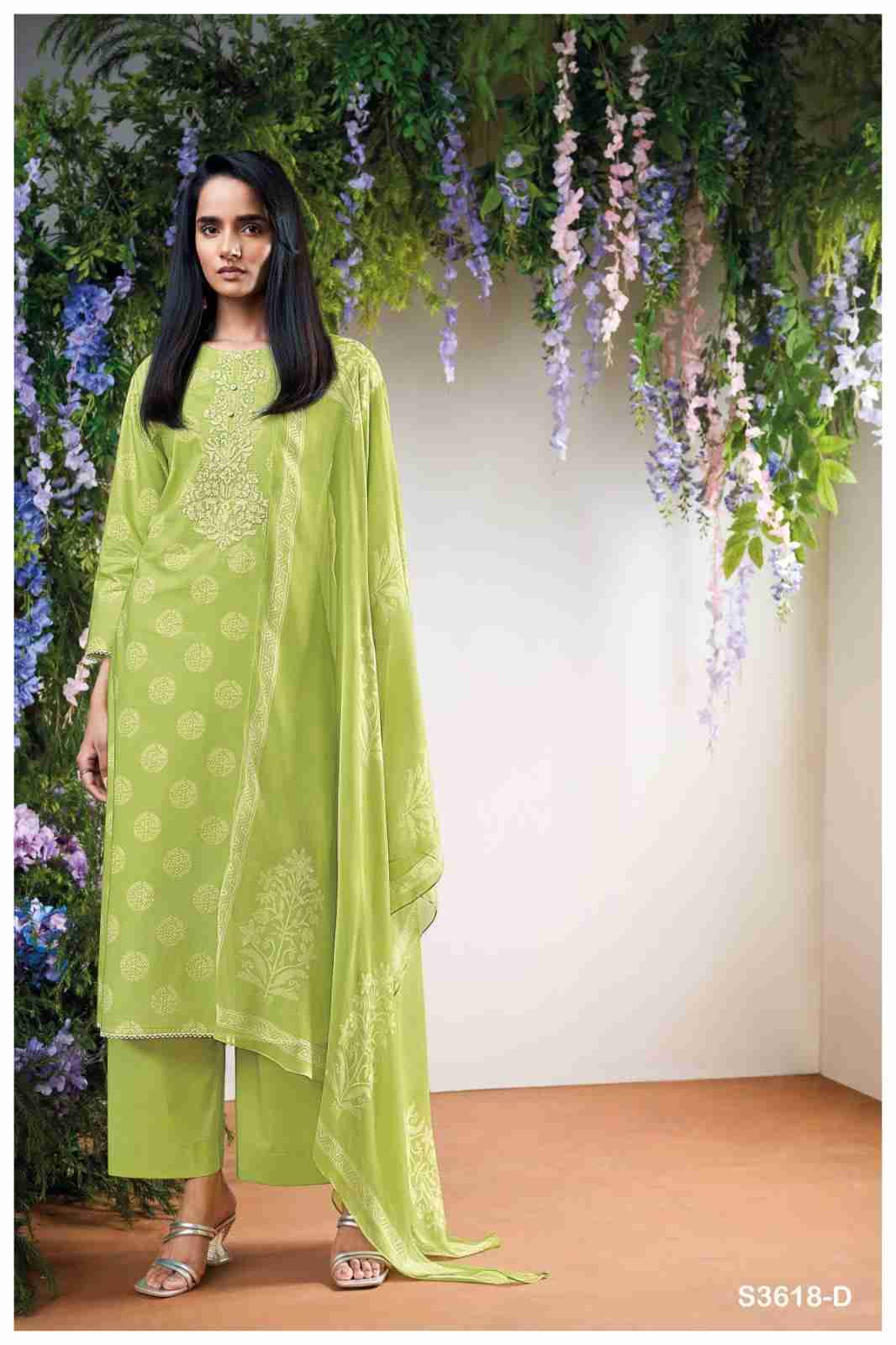 Vireya-3618 By Ganga Fashion 3618-A To 3618-D Series Beautiful Festive Suits Colorful Stylish Fancy Casual Wear & Ethnic Wear Pure Cotton Dresses At Wholesale Price