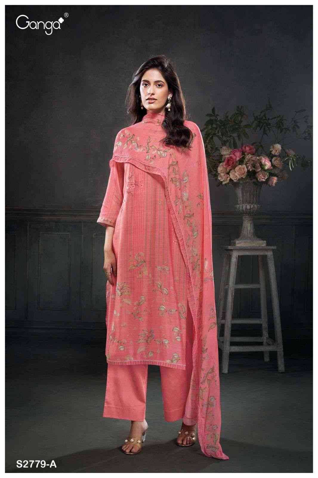 Jessalyn-2779 By Ganga Fashion 2779-A To 2779-C Series Beautiful Festive Suits Colorful Stylish Fancy Casual Wear & Ethnic Wear Bemberg Silk Dresses At Wholesale Price