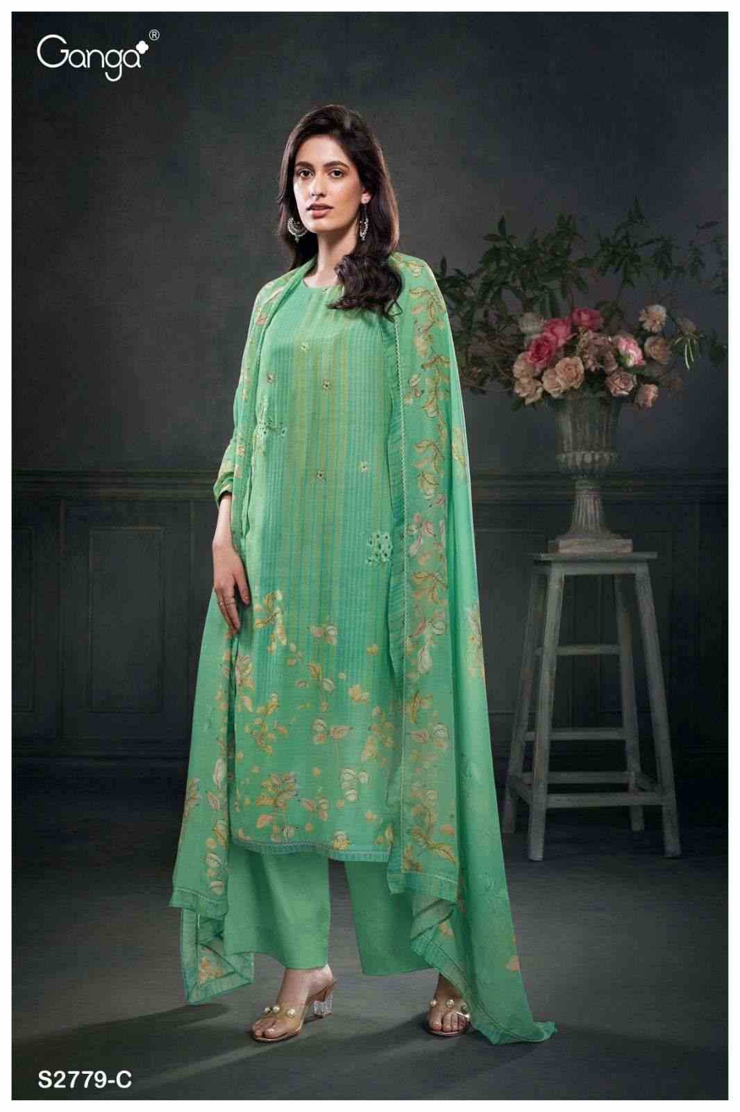 Jessalyn-2779 By Ganga Fashion 2779-A To 2779-C Series Beautiful Festive Suits Colorful Stylish Fancy Casual Wear & Ethnic Wear Bemberg Silk Dresses At Wholesale Price