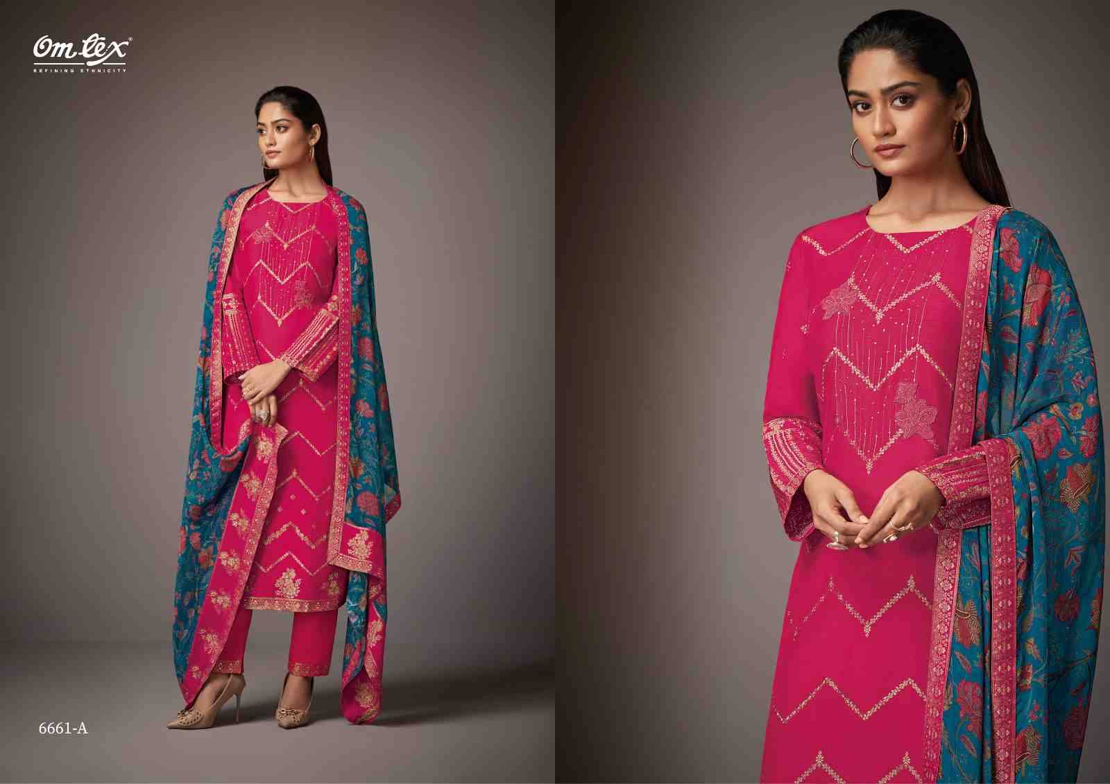Tahira By Om Tex 6661-A To 6661-D Series Beautiful Suits Stylish Fancy Colorful Party Wear & Ethnic Wear Muslin Jacquard Dresses At Wholesale Price