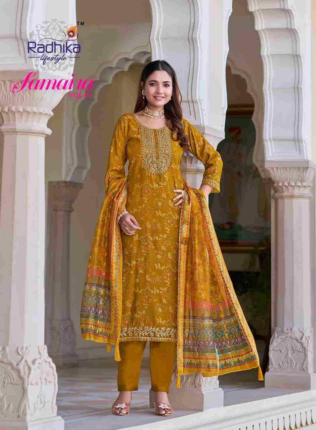 Samaira Vol-1 By Radhika Lifestyle 1001 To 1006 Series Beautiful Festive Suits Colorful Stylish Fancy Casual Wear & Ethnic WearVertican Print Dresses At Wholesale Price