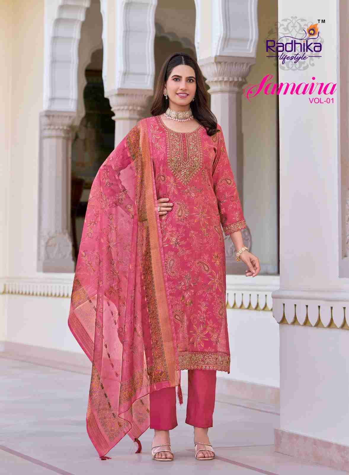 Samaira Vol-1 By Radhika Lifestyle 1001 To 1006 Series Beautiful Festive Suits Colorful Stylish Fancy Casual Wear & Ethnic WearVertican Print Dresses At Wholesale Price