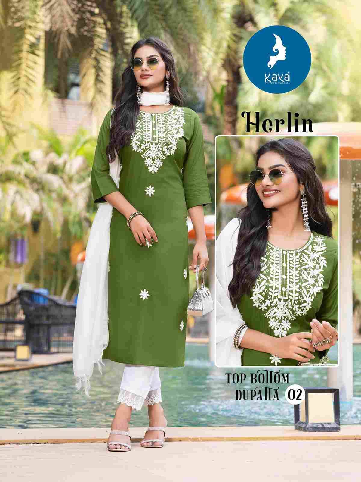 Herlin By Kaya 01 To 06 Series Beautiful Festive Suits Colorful Stylish Fancy Casual Wear & Ethnic Wear Rayon Slub Dresses At Wholesale Price