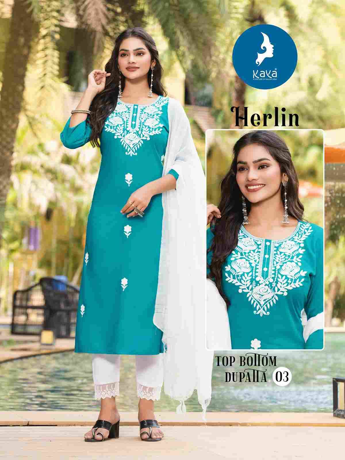 Herlin By Kaya 01 To 06 Series Beautiful Festive Suits Colorful Stylish Fancy Casual Wear & Ethnic Wear Rayon Slub Dresses At Wholesale Price