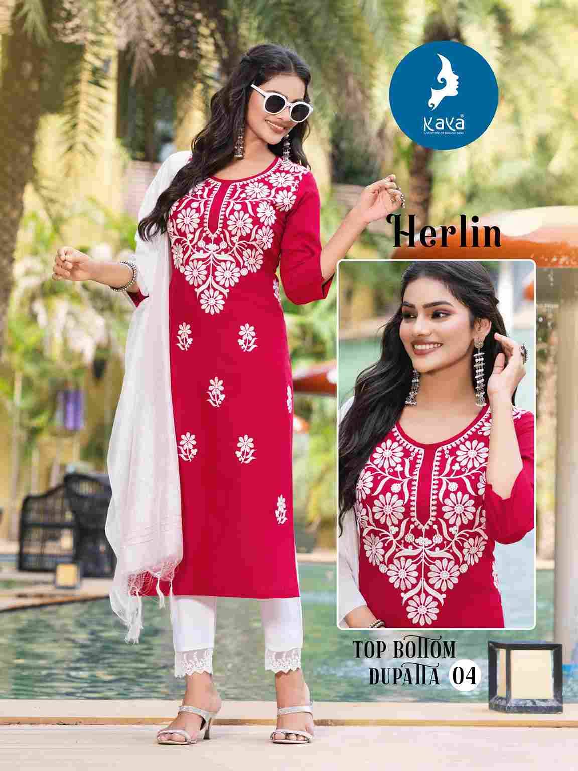 Herlin By Kaya 01 To 06 Series Beautiful Festive Suits Colorful Stylish Fancy Casual Wear & Ethnic Wear Rayon Slub Dresses At Wholesale Price