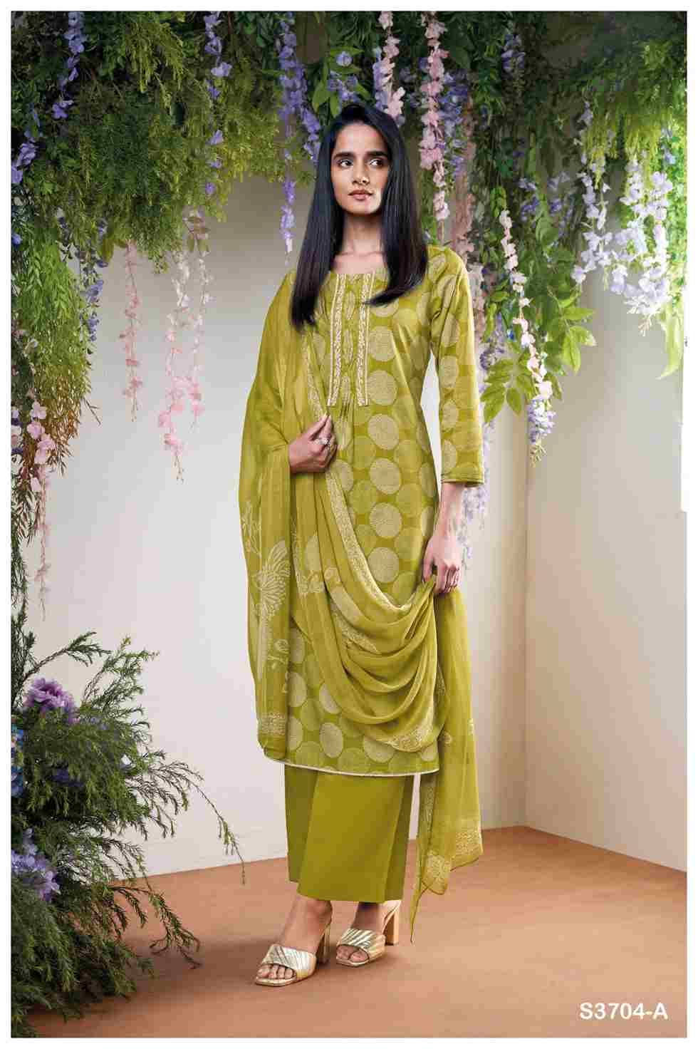 Zerina-3704 By Ganga Fashion 3704-A To 3704-D Series Beautiful Festive Suits Colorful Stylish Fancy Casual Wear & Ethnic Wear Premium Cotton Dresses At Wholesale Price