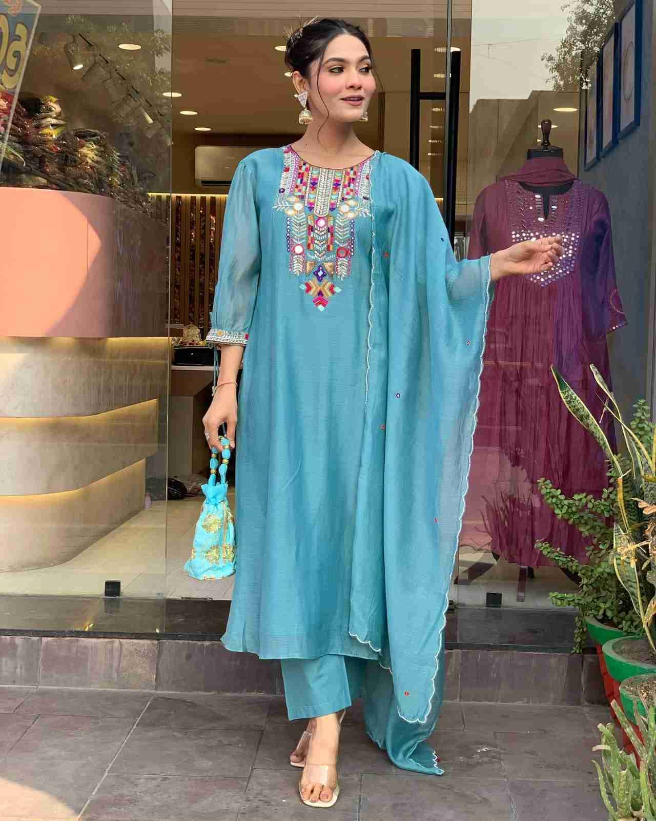 Dc-70 By Fashid Wholesale 01 To 03 Series Designer Suits Collection Beautiful Stylish Fancy Colorful Party Wear & Occasional Wear Chanderi Silk Dresses At Wholesale Price