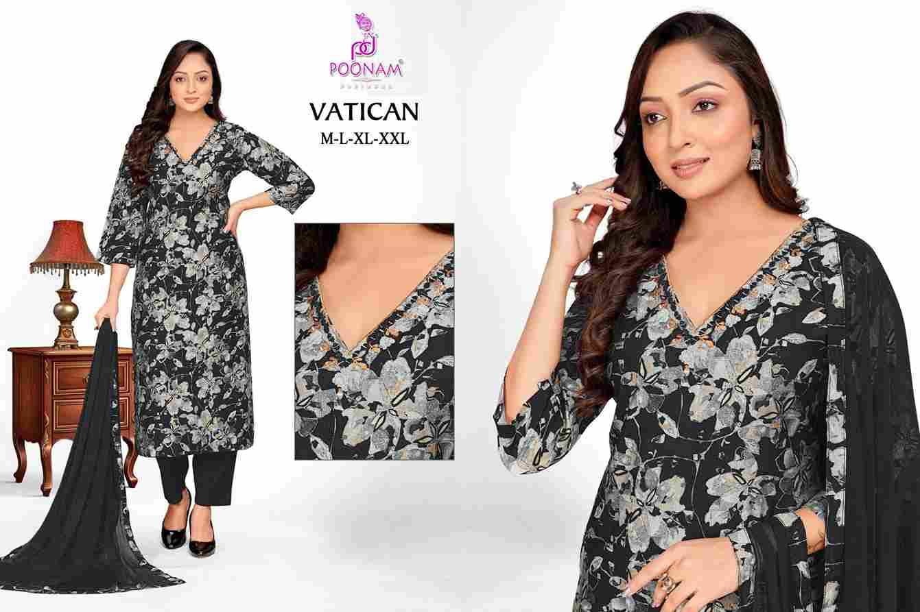 Vatican By Poonam Designer 1001 To 1005 Series Beautiful Festive Suits Colorful Stylish Fancy Casual Wear & Ethnic Wear Soft Vatican Dresses At Wholesale Price