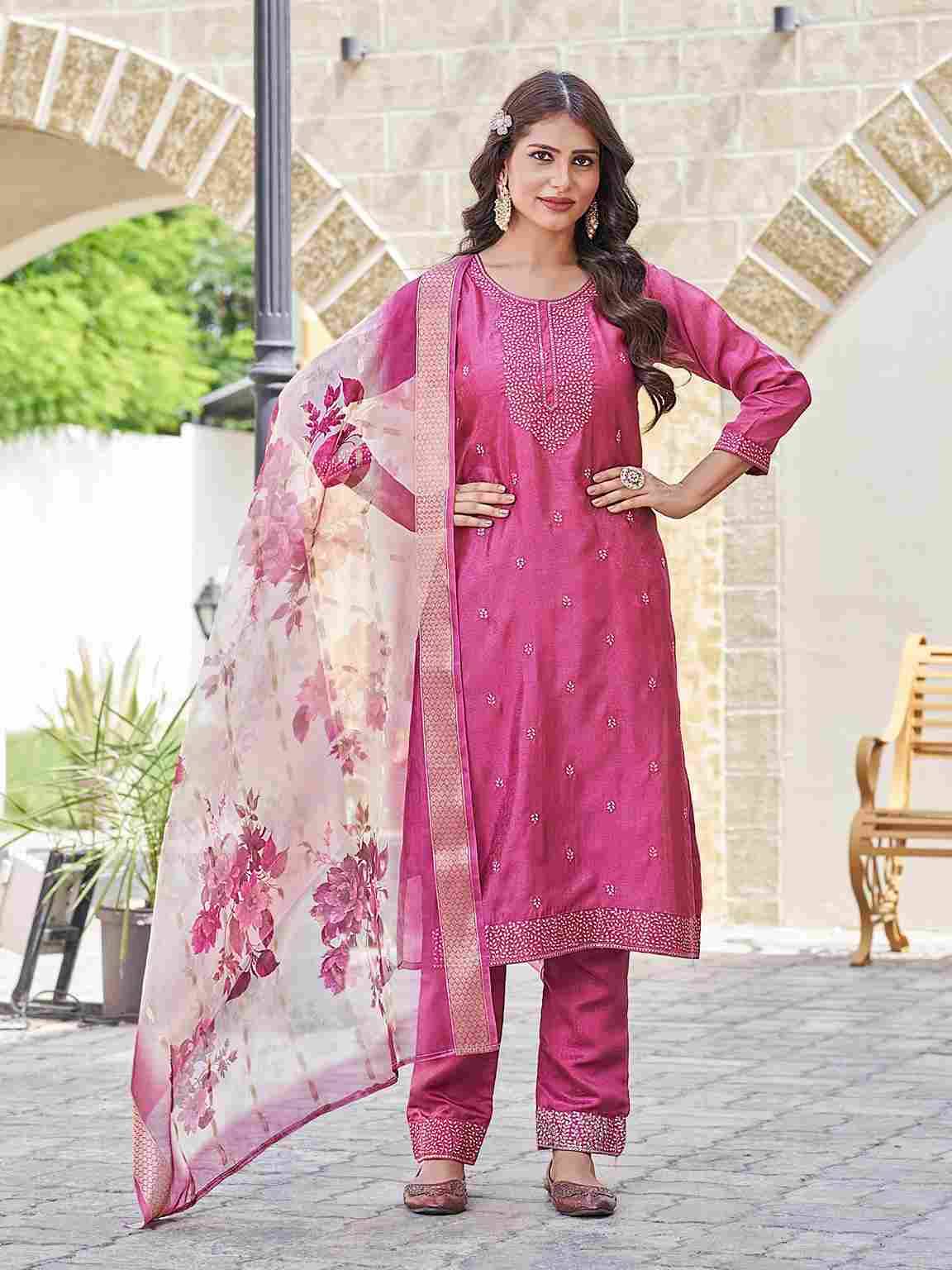 Makati By Aanchi 101 To 103 Series Beautiful Suits Colorful Stylish Fancy Casual Wear & Ethnic Wear Vichitra Shimmer Dresses At Wholesale Price