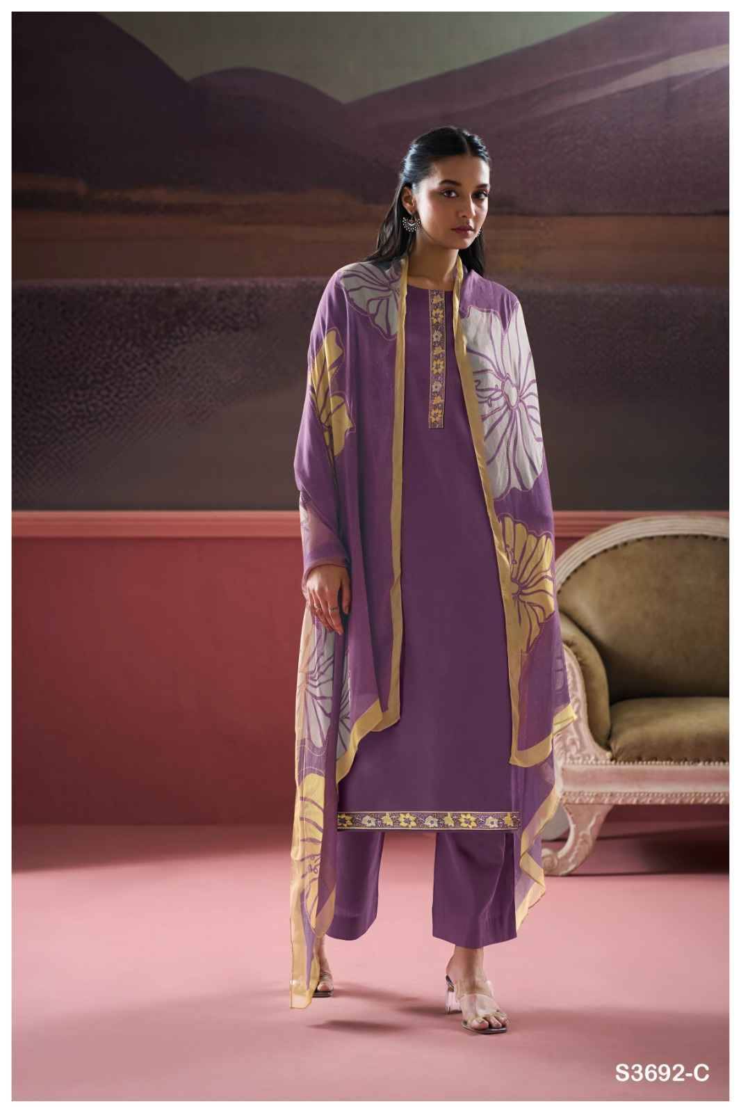 Kalash-3692 By Ganga Fashion 3692-A To 3692-D Series Beautiful Festive Suits Colorful Stylish Fancy Casual Wear & Ethnic Wear Pure Cotton Silk Dresses At Wholesale Price