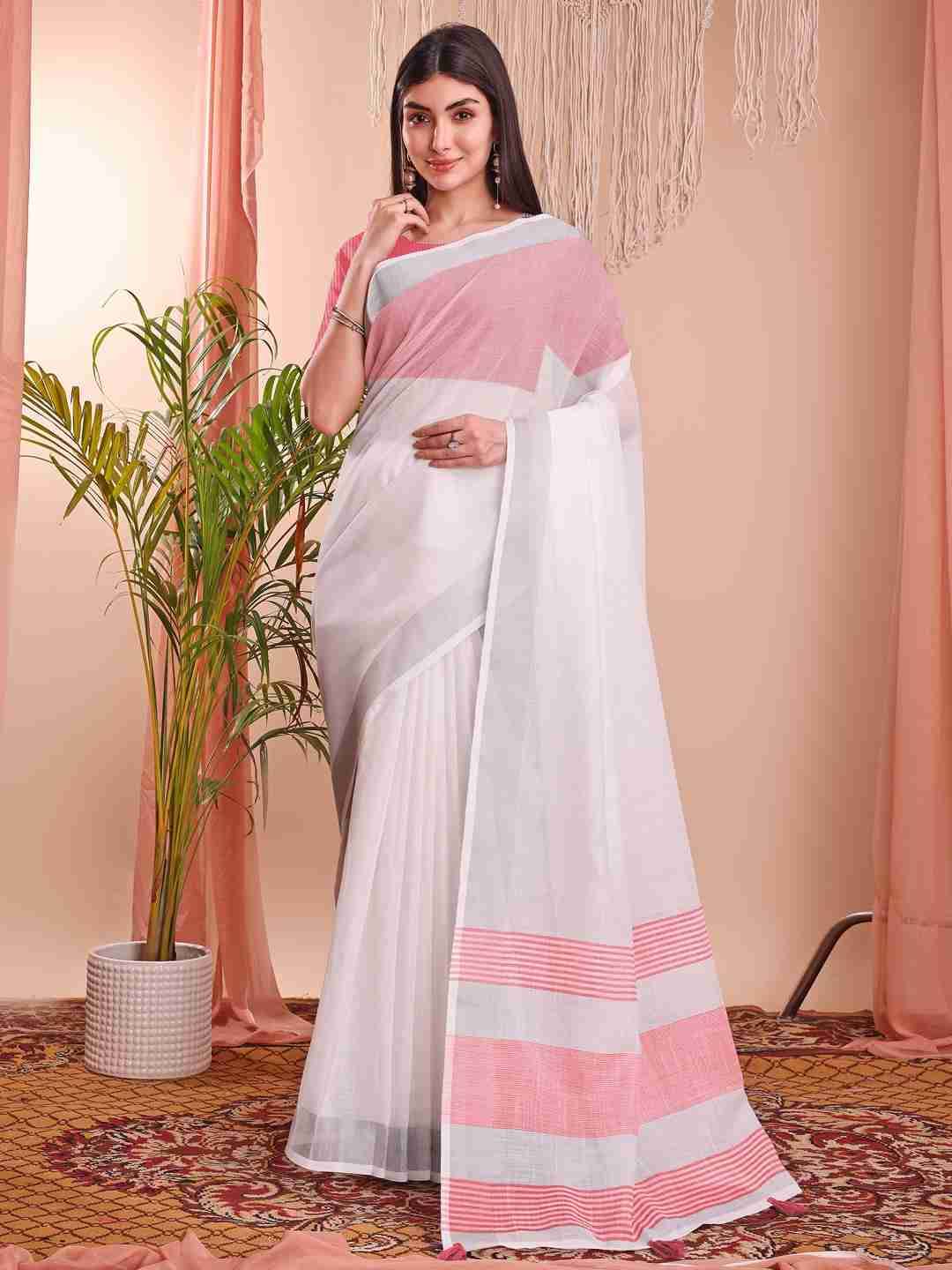 The White Bloom By Fashid Wholesale 01 To 12 Series Indian Traditional Wear Collection Beautiful Stylish Fancy Colorful Party Wear & Occasional Wear Linen Cotton Sarees At Wholesale Price