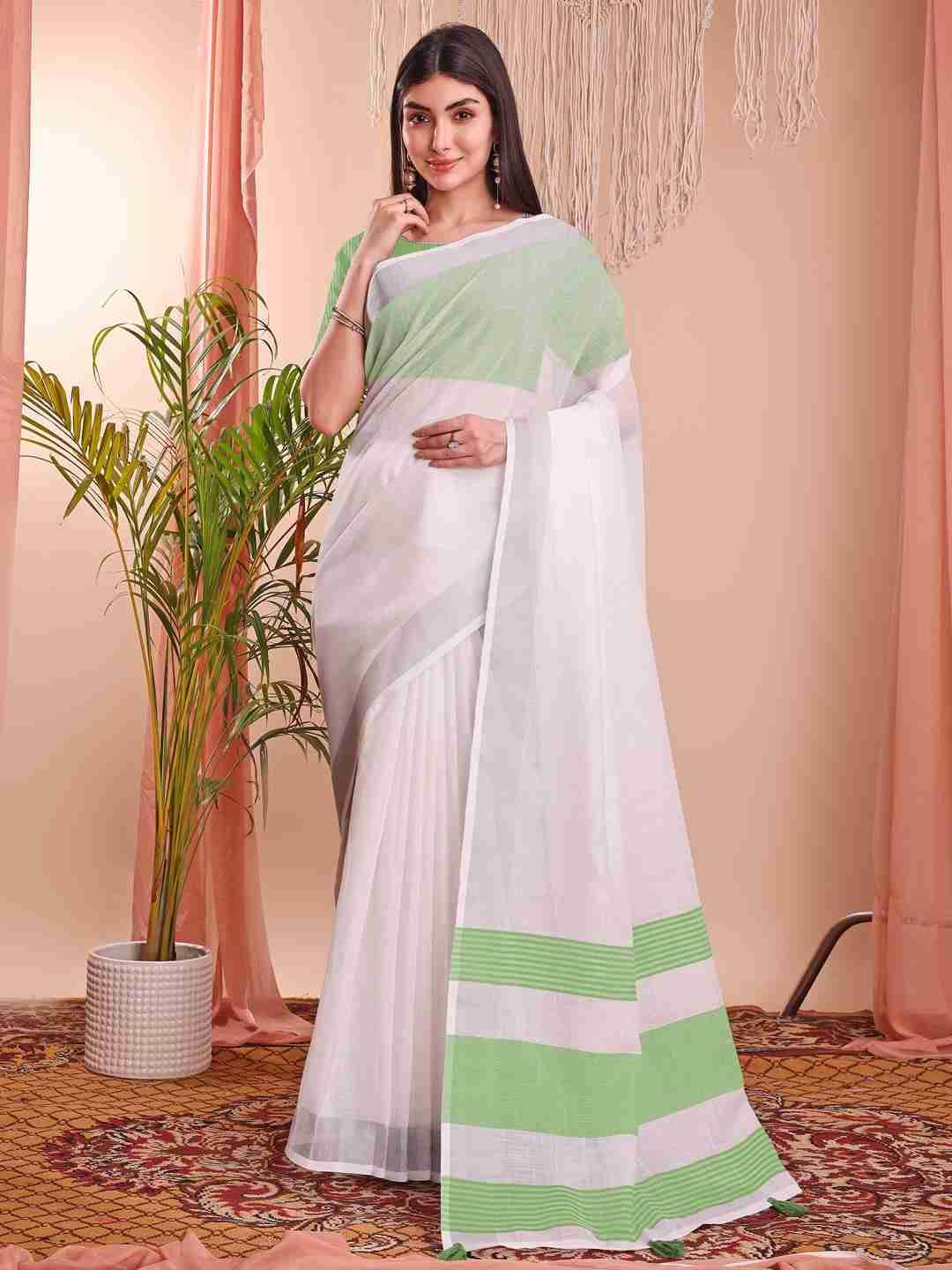The White Bloom By Fashid Wholesale 01 To 12 Series Indian Traditional Wear Collection Beautiful Stylish Fancy Colorful Party Wear & Occasional Wear Linen Cotton Sarees At Wholesale Price