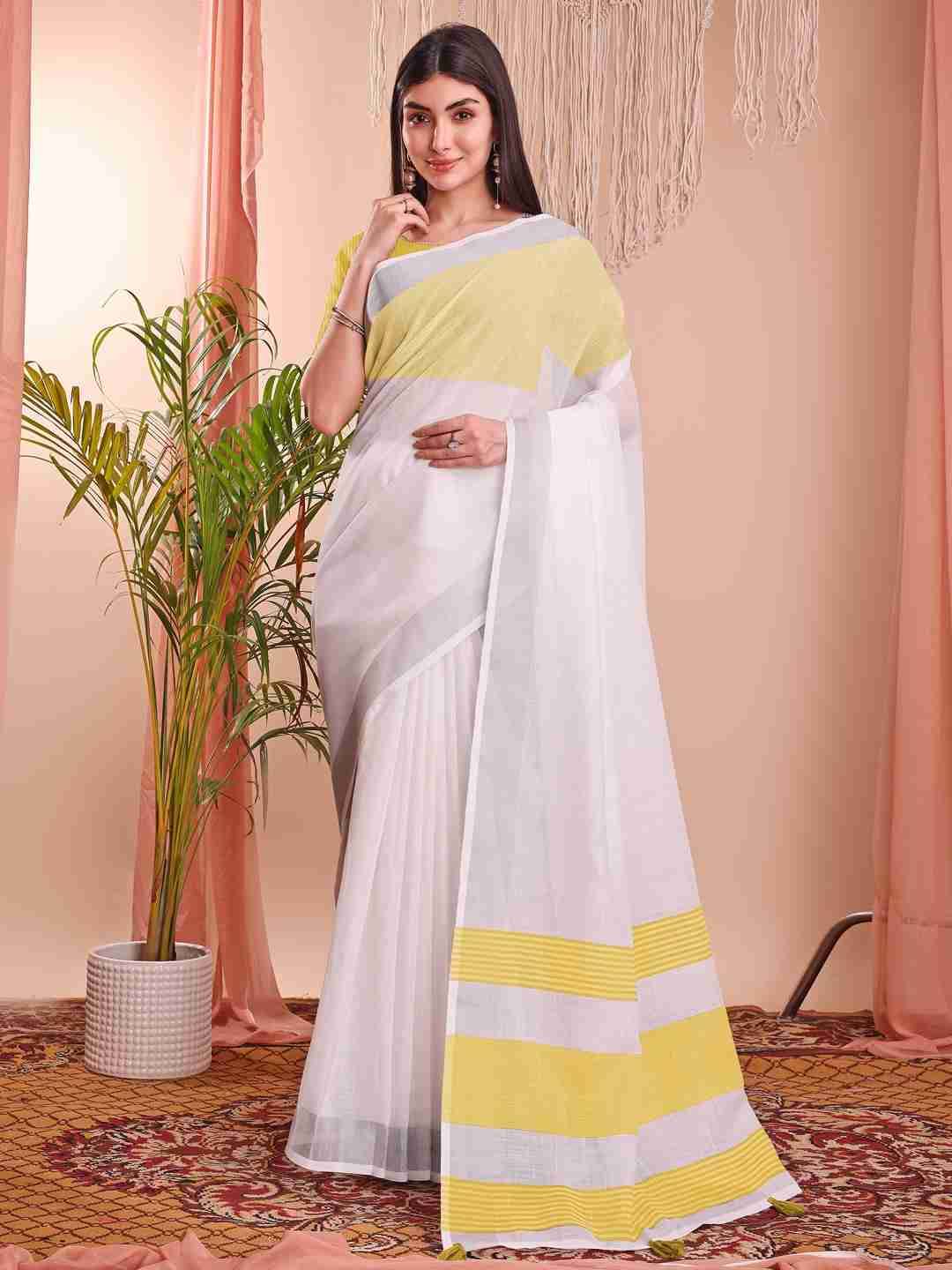 The White Bloom By Fashid Wholesale 01 To 12 Series Indian Traditional Wear Collection Beautiful Stylish Fancy Colorful Party Wear & Occasional Wear Linen Cotton Sarees At Wholesale Price