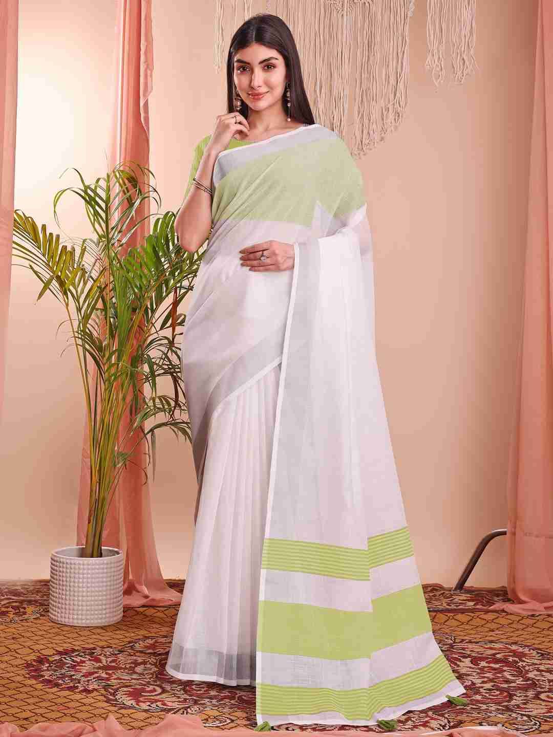 The White Bloom By Fashid Wholesale 01 To 12 Series Indian Traditional Wear Collection Beautiful Stylish Fancy Colorful Party Wear & Occasional Wear Linen Cotton Sarees At Wholesale Price