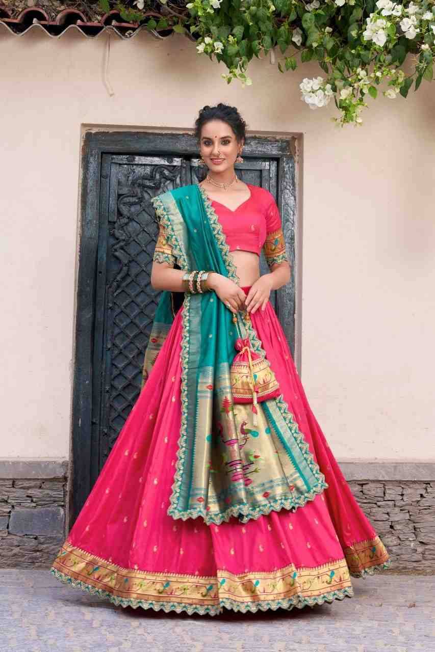 Srividya By Fashid Wholesale 2014-A To 2014-D Series Designer Beautiful Navratri Collection Occasional Wear & Party Wear Jacquard Silk Lehengas At Wholesale Price