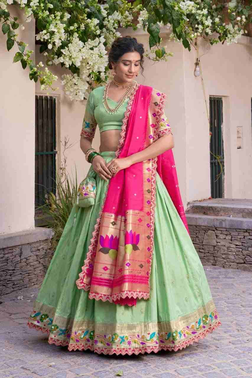 Srividya By Fashid Wholesale 2014-A To 2014-D Series Designer Beautiful Navratri Collection Occasional Wear & Party Wear Jacquard Silk Lehengas At Wholesale Price