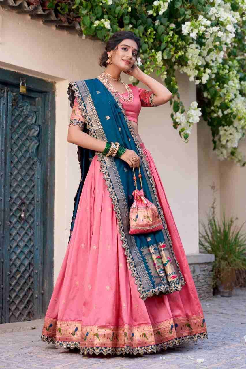 Srividya By Fashid Wholesale 2014-A To 2014-D Series Designer Beautiful Navratri Collection Occasional Wear & Party Wear Jacquard Silk Lehengas At Wholesale Price