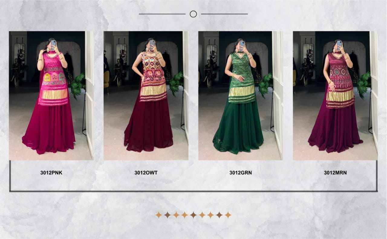 3012 By Fashid Wholesale 3012-A To 3012-D Series Beautiful Stylish Sharara Suits Fancy Colorful Casual Wear & Ethnic Wear & Ready To Wear Silk Dresses At Wholesale Price