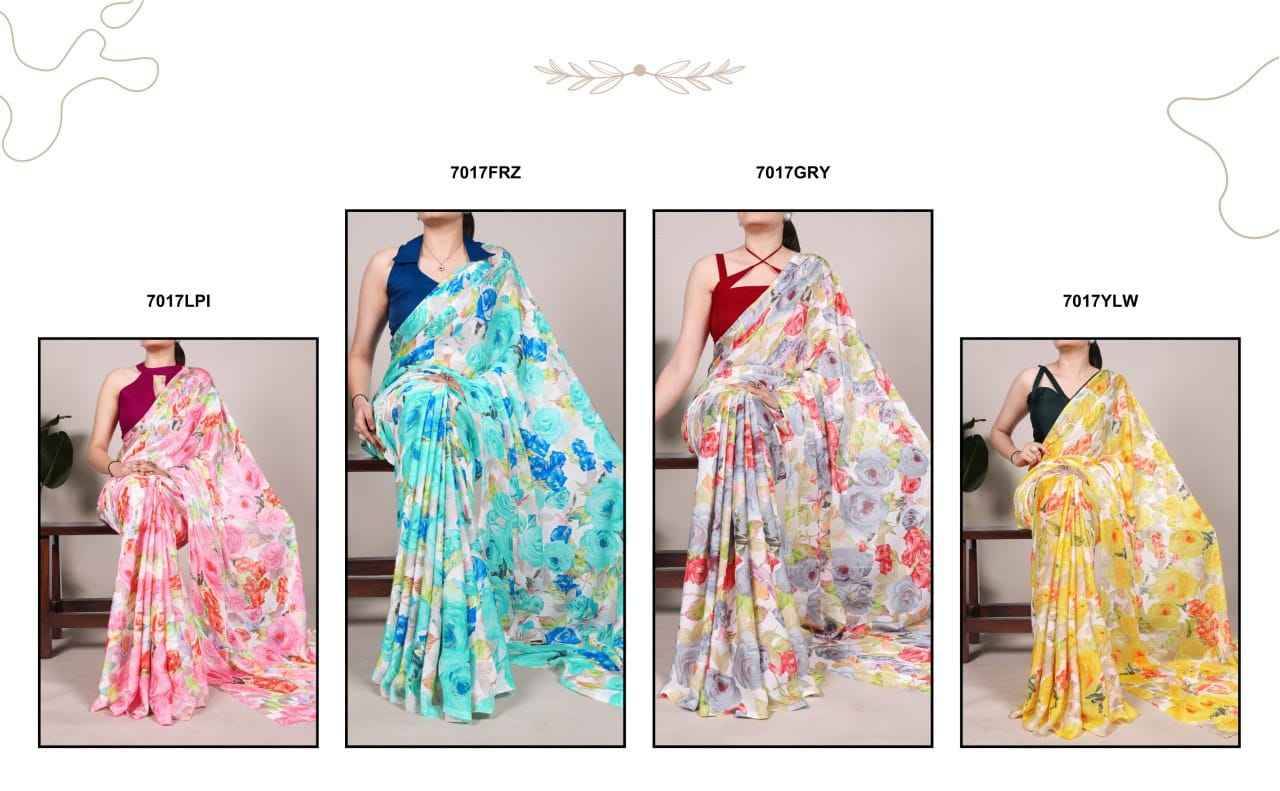 7017 By Fashid Wholesale 7017-A To 7017-D Series Indian Traditional Wear Collection Beautiful Stylish Fancy Colorful Party Wear & Occasional Wear Satin Sarees At Wholesale Price