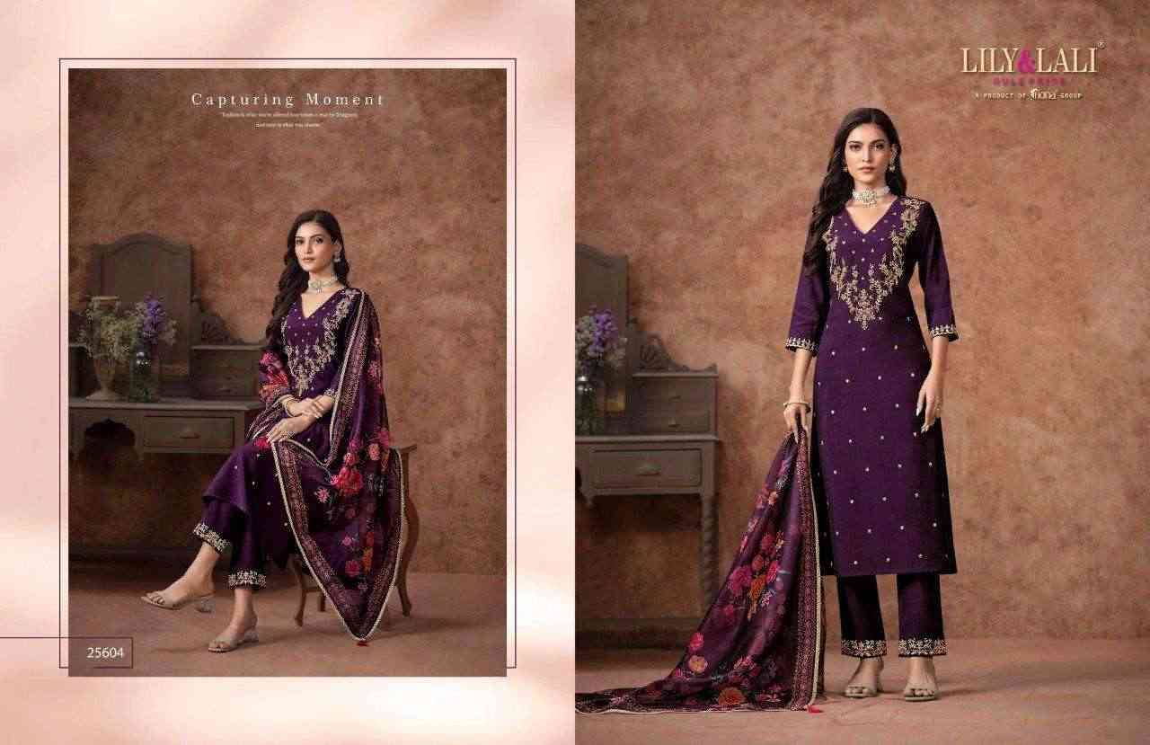 Rashmika By Lily And Lali 25601 To 25606 Series Beautiful Festive Suits Colorful Stylish Fancy Casual Wear & Ethnic Wear Viscose Silk Embroidery Dresses At Wholesale Price
