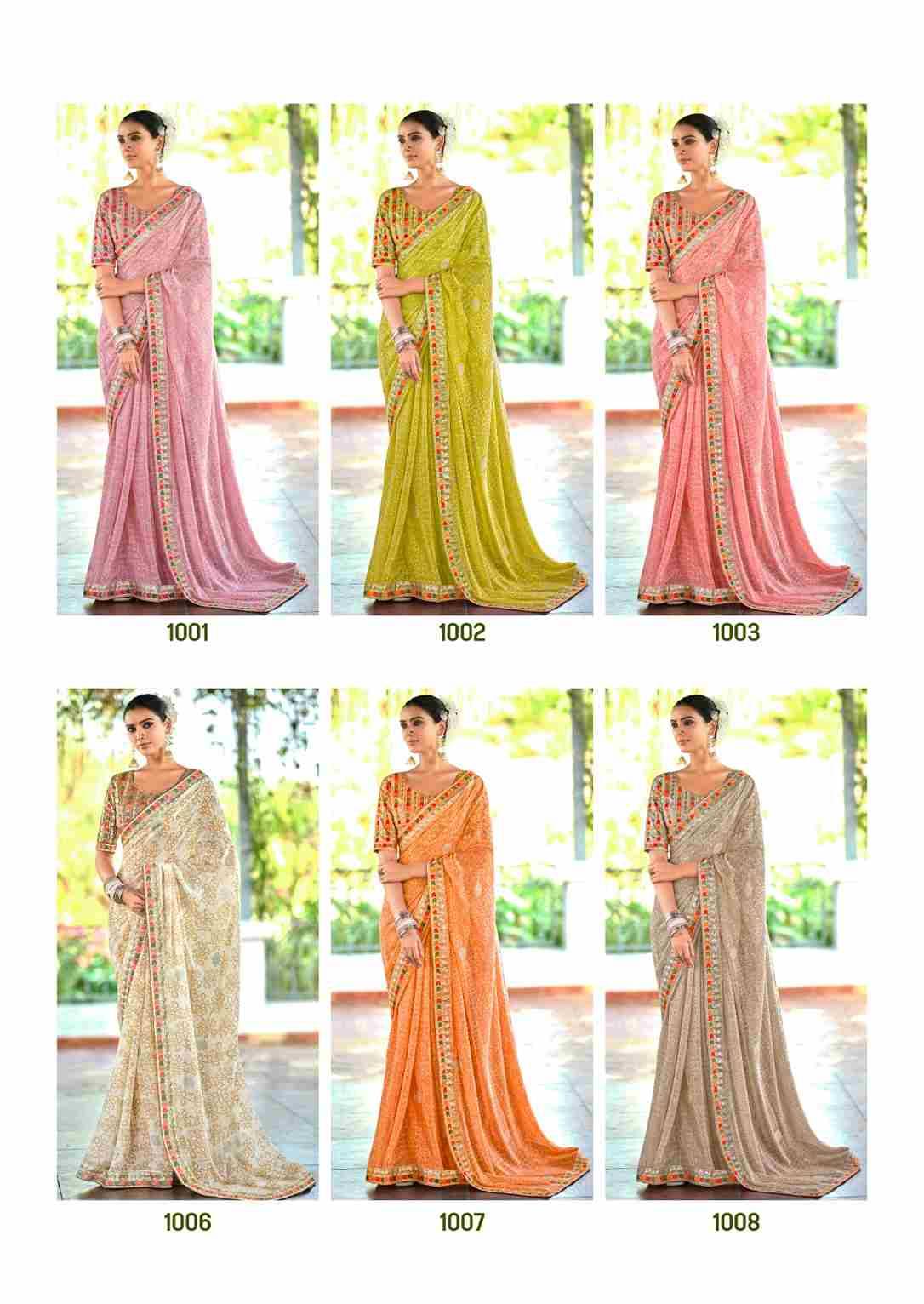 Nishtha By Stavan 1001 To 1010 Series Indian Traditional Wear Collection Beautiful Stylish Fancy Colorful Party Wear & Occasional Wear Fancy Sarees At Wholesale Price