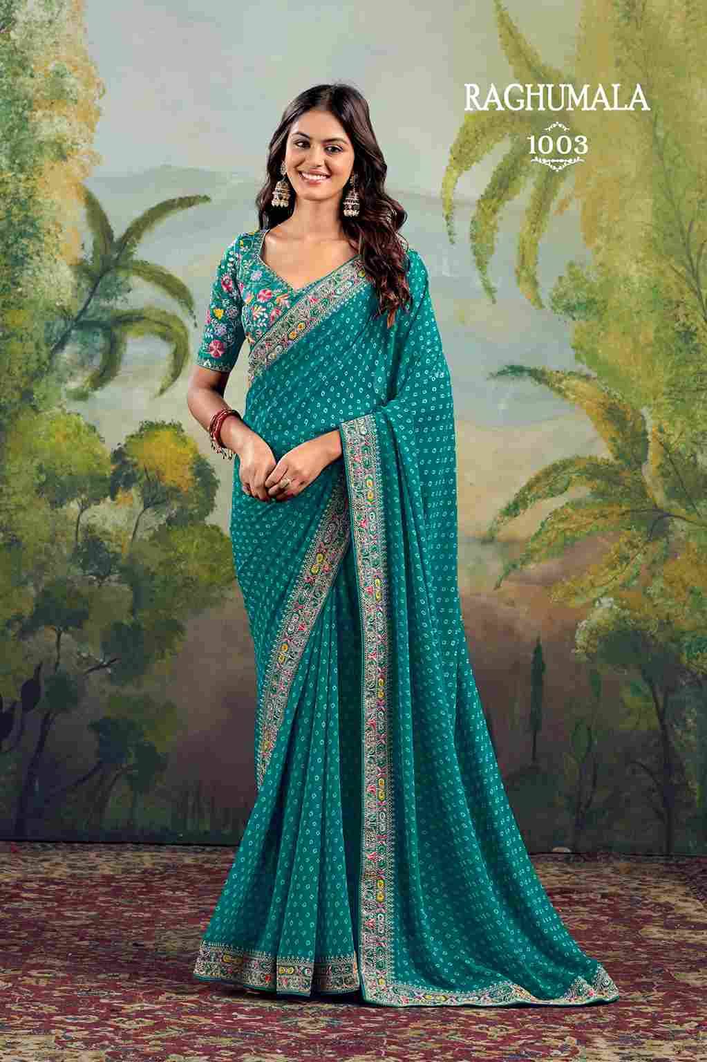 Raghumala By Stavan 1001 To 1010 Series Indian Traditional Wear Collection Beautiful Stylish Fancy Colorful Party Wear & Occasional Wear Weightless Sarees At Wholesale Price