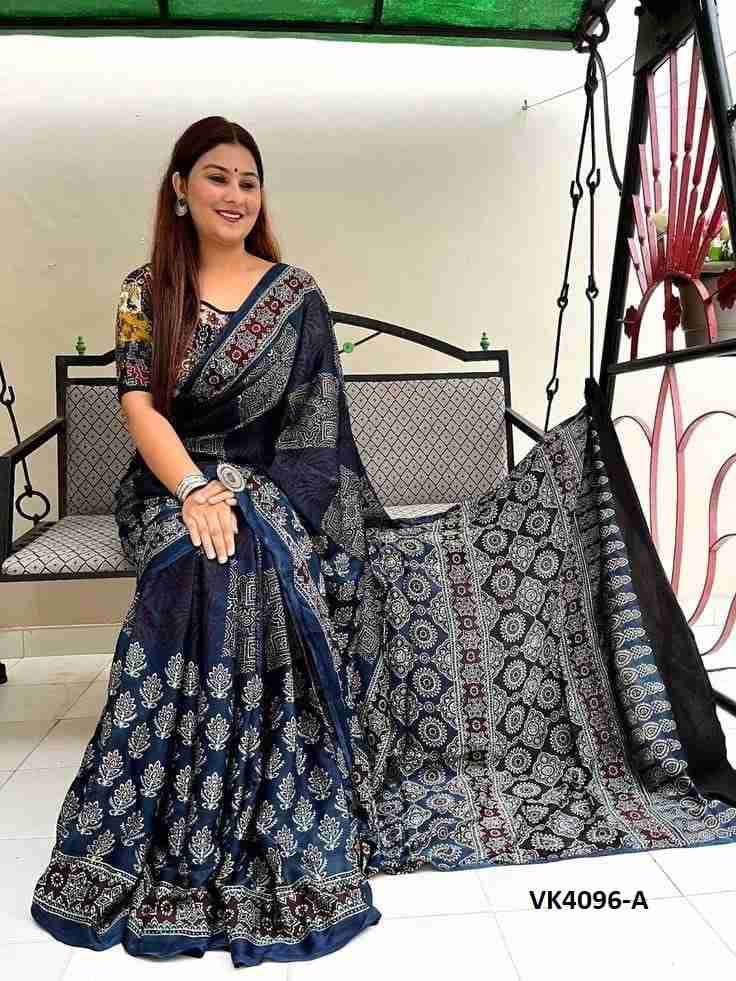 VK-4096 By Fashid Wholesale 4096-A To 4096-J Series Indian Traditional Wear Collection Beautiful Stylish Fancy Colorful Party Wear & Occasional Wear Chanderi Cotton Sarees At Wholesale Price