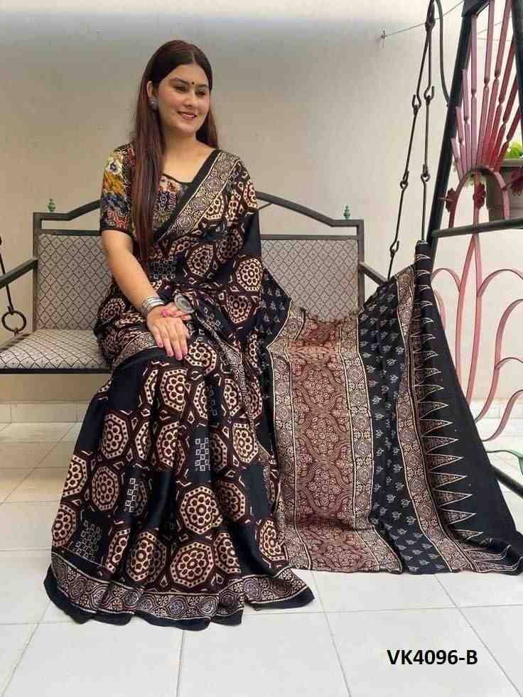 VK-4096 By Fashid Wholesale 4096-A To 4096-J Series Indian Traditional Wear Collection Beautiful Stylish Fancy Colorful Party Wear & Occasional Wear Chanderi Cotton Sarees At Wholesale Price