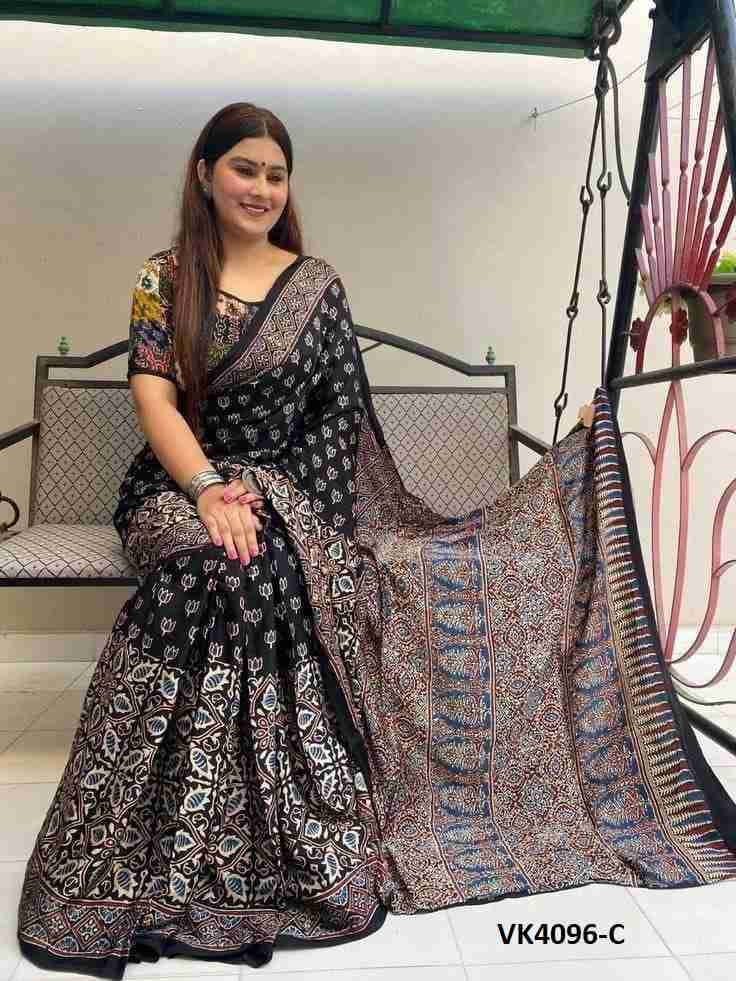 VK-4096 By Fashid Wholesale 4096-A To 4096-J Series Indian Traditional Wear Collection Beautiful Stylish Fancy Colorful Party Wear & Occasional Wear Chanderi Cotton Sarees At Wholesale Price