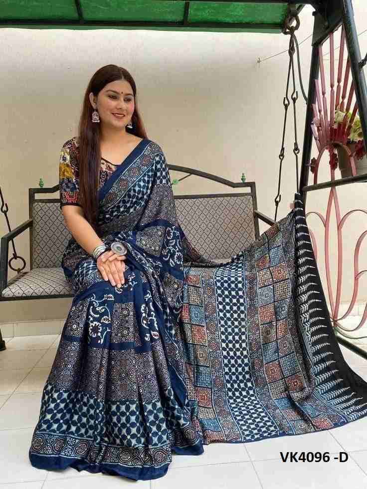 VK-4096 By Fashid Wholesale 4096-A To 4096-J Series Indian Traditional Wear Collection Beautiful Stylish Fancy Colorful Party Wear & Occasional Wear Chanderi Cotton Sarees At Wholesale Price