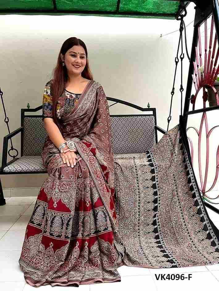 VK-4096 By Fashid Wholesale 4096-A To 4096-J Series Indian Traditional Wear Collection Beautiful Stylish Fancy Colorful Party Wear & Occasional Wear Chanderi Cotton Sarees At Wholesale Price