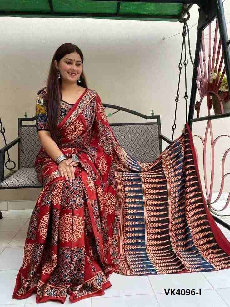 VK-4096 By Fashid Wholesale 4096-A To 4096-J Series Indian Traditional Wear Collection Beautiful Stylish Fancy Colorful Party Wear & Occasional Wear Chanderi Cotton Sarees At Wholesale Price
